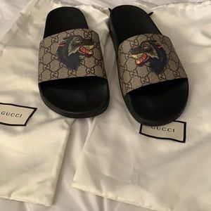 Gucci | Shoes | Gucci Gg Supreme Canvas Wolf Slide | Poshmark